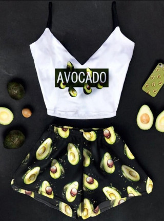 Шелковая пижама с авокадо 